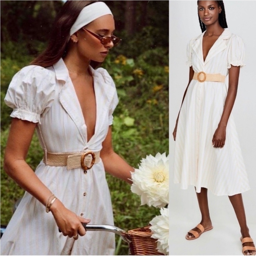 WEWOREWHAT Shortbread Stripe BELLA Midi Dress Size Small *NO Belt